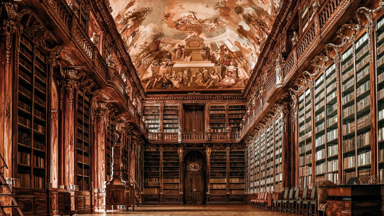 old empty library background with copy space