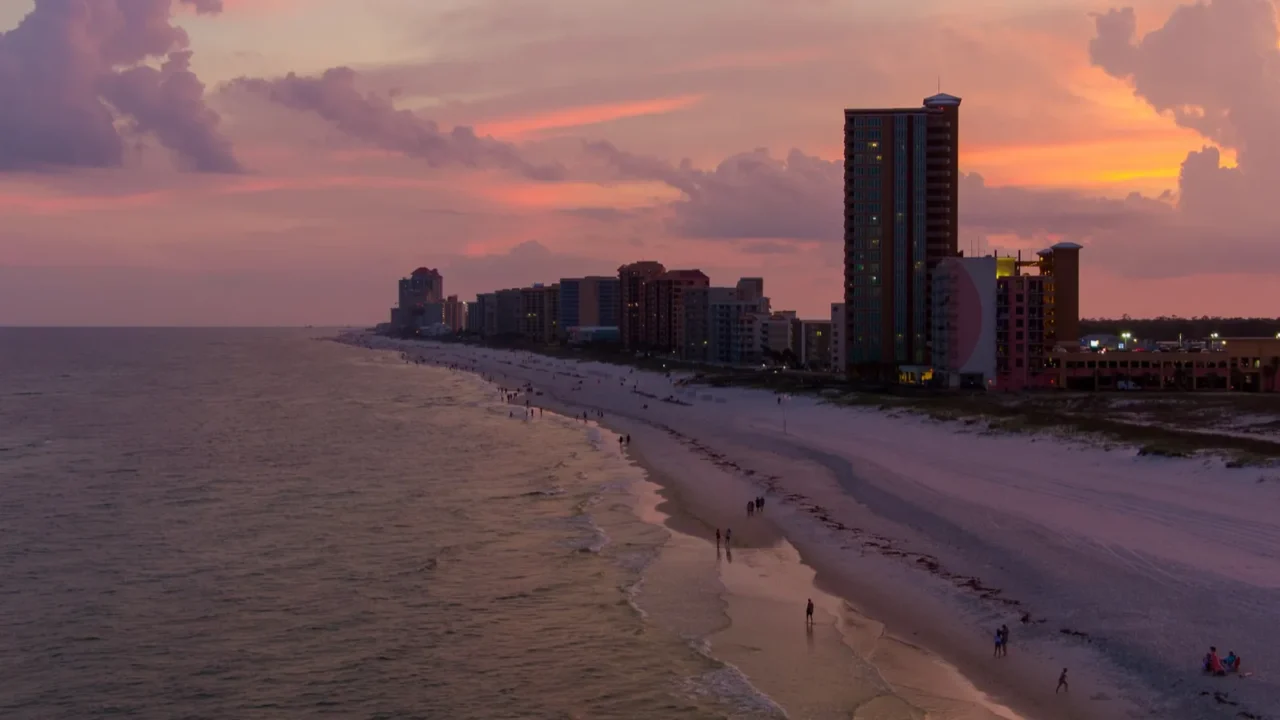 orange beach alabama at sunset