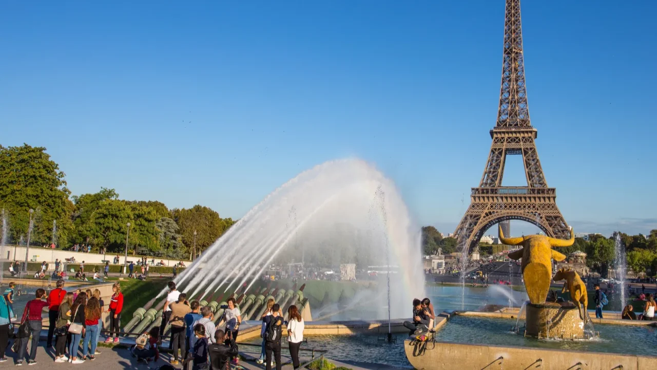 paris france september 7 2018  view of eiffel tower