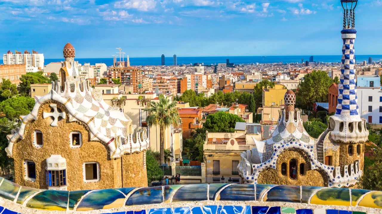 park guell in barcelona spain