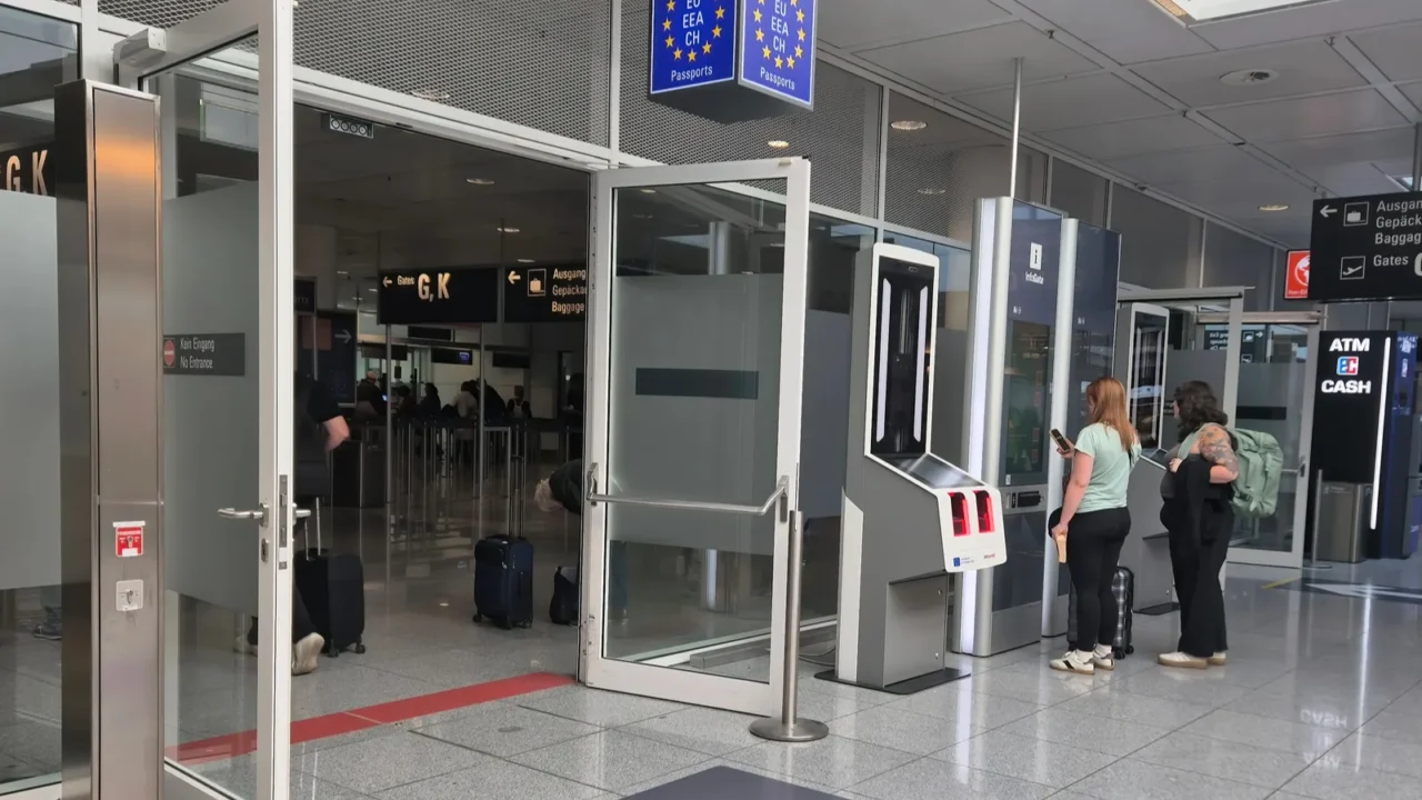 passport control area for international travellers at munich airport muc