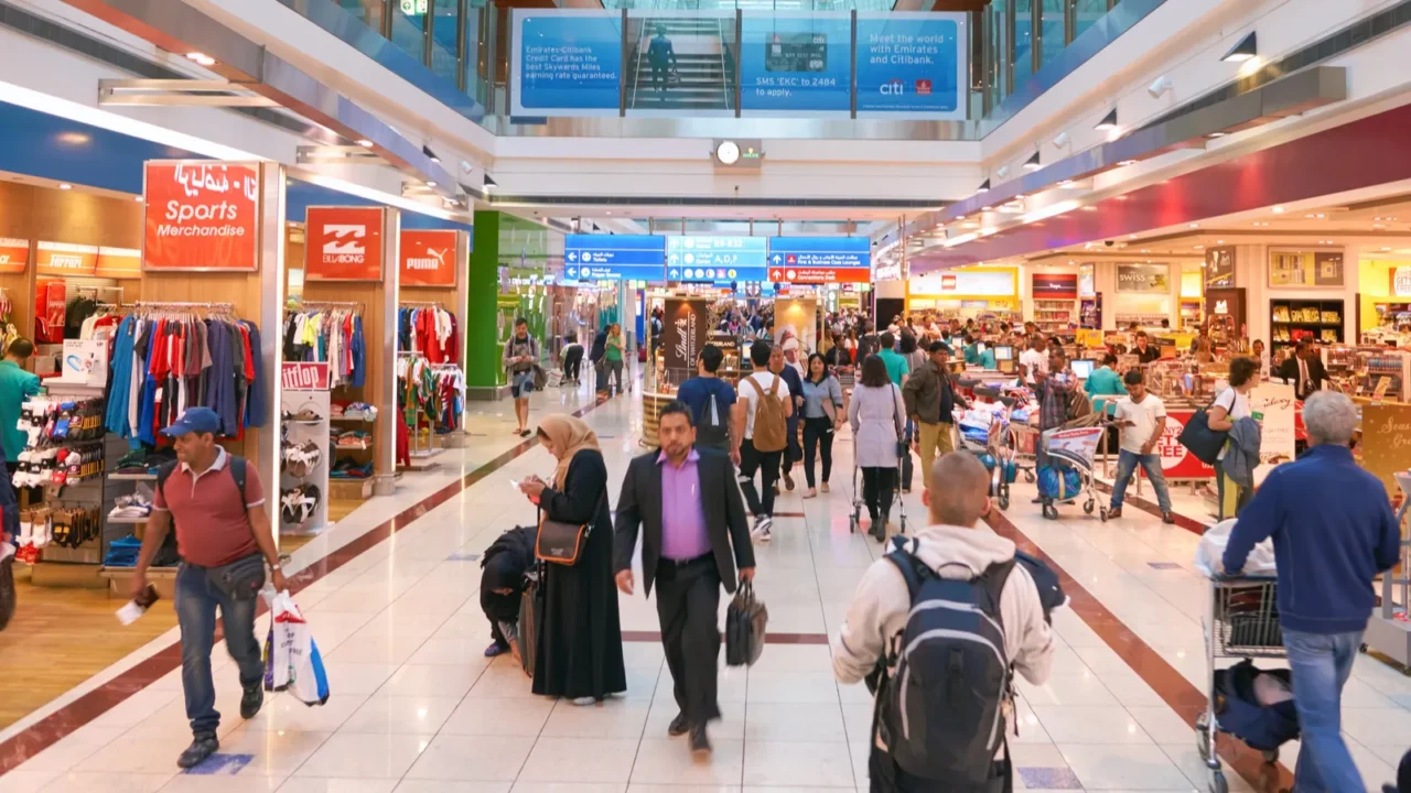 people inside dubai international airport