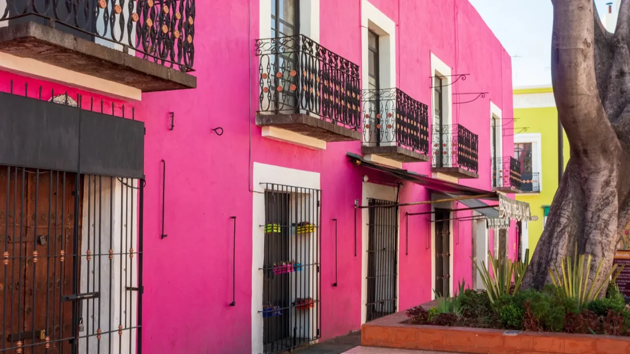 puebla mexico  november 12 2016 street in puebla mexico