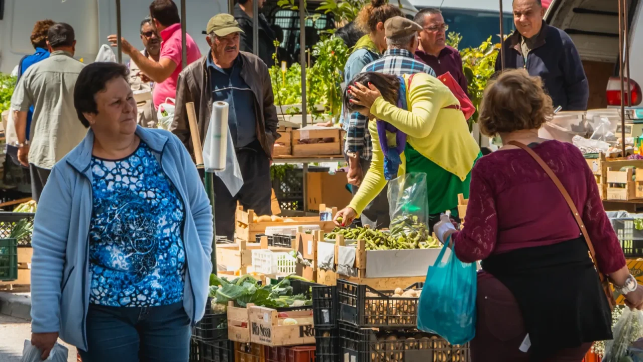 quarteira portugal  may 2 2018 small outdoor market where