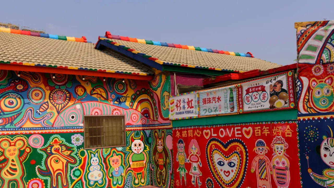 rainbow village in taichung taiwan a popular tourist attraction known