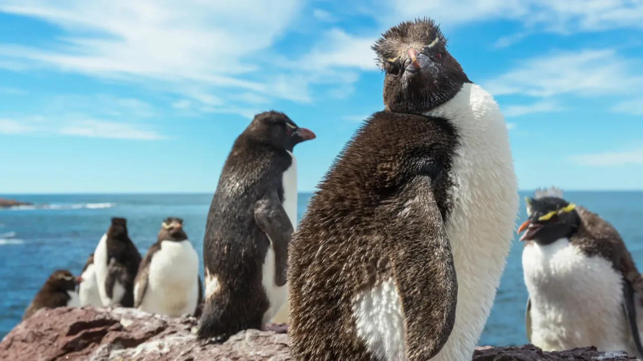 rockhopper penguins in argentina