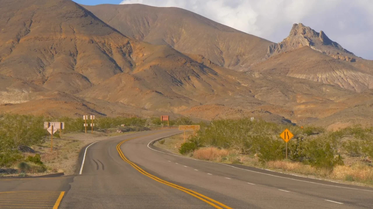 scenic road through death valley national park