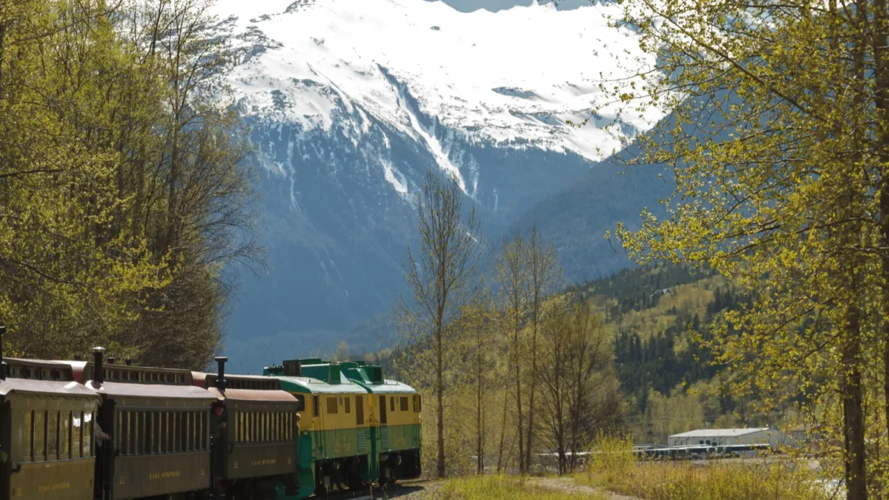 skagway alaska usa  may 14  scenic railroad on
