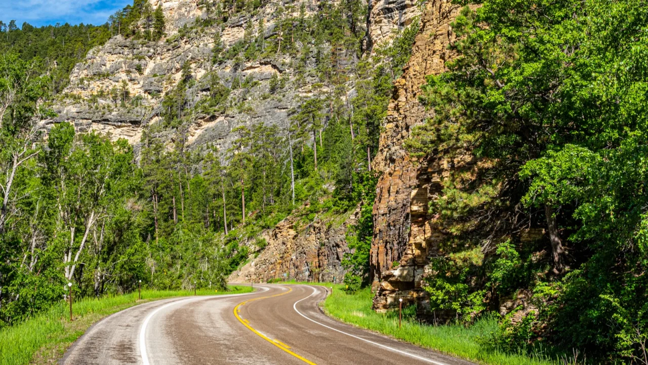 spearfish canyon scenic byway features thousandfoothigh limestone canyon walls in