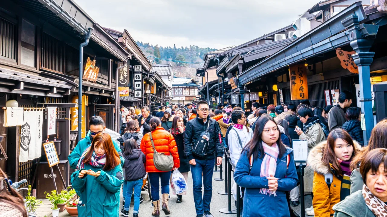 takayama japan 12 jan 2020 the landscape shot of