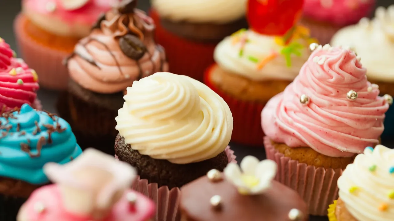 tasty colorful cupcakes