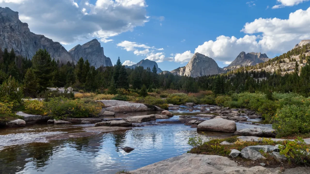 the east fork river in the wind river range of