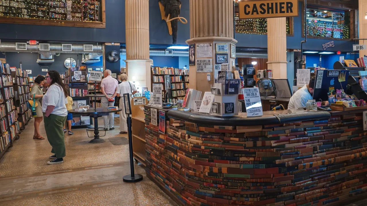 the last bookstore in los angeles features a cashiers counter