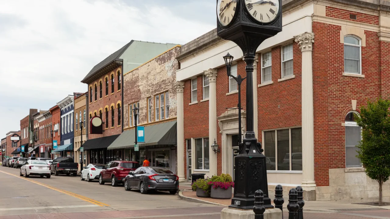 the old historic buildings at main street in cape girardeau