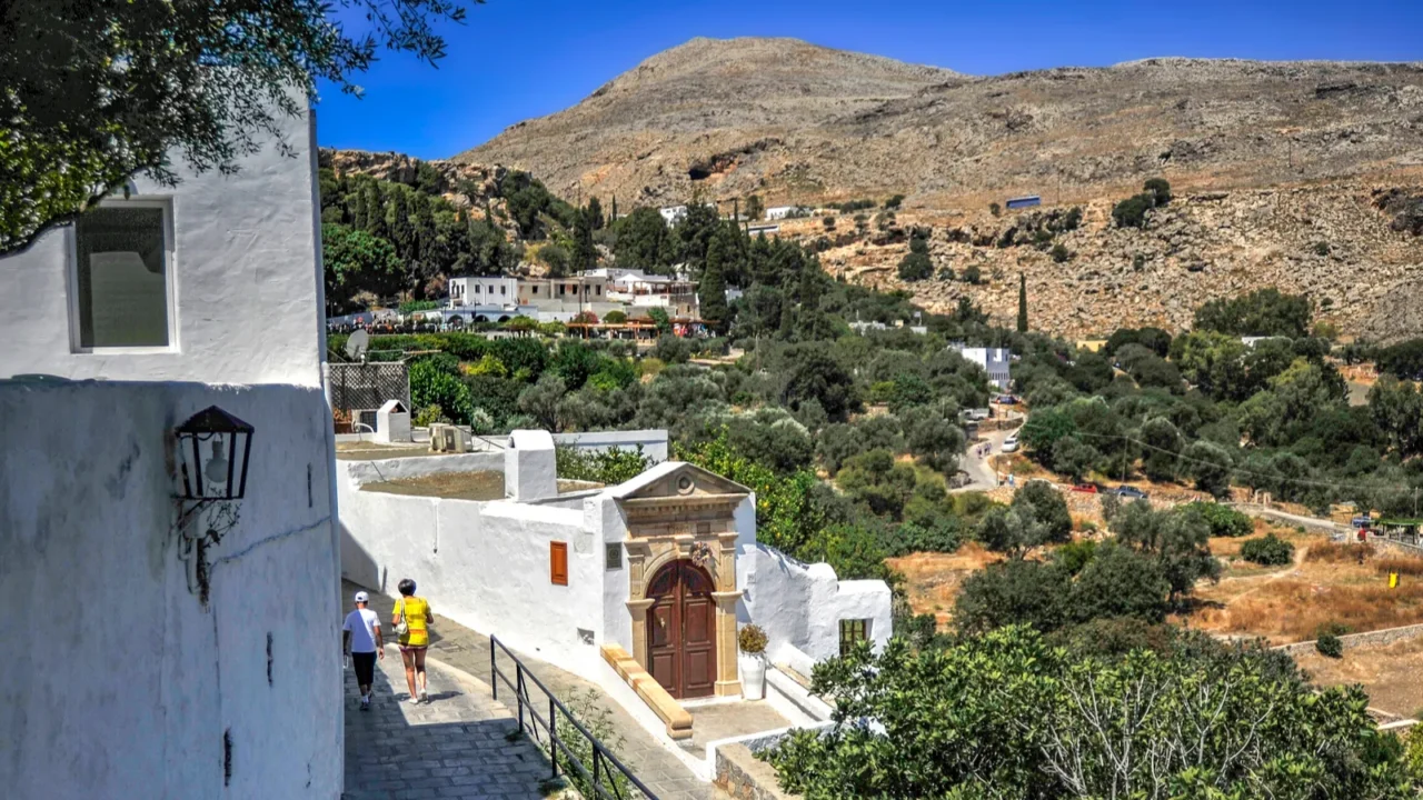 the quarter of the most respectable villas in lindos is