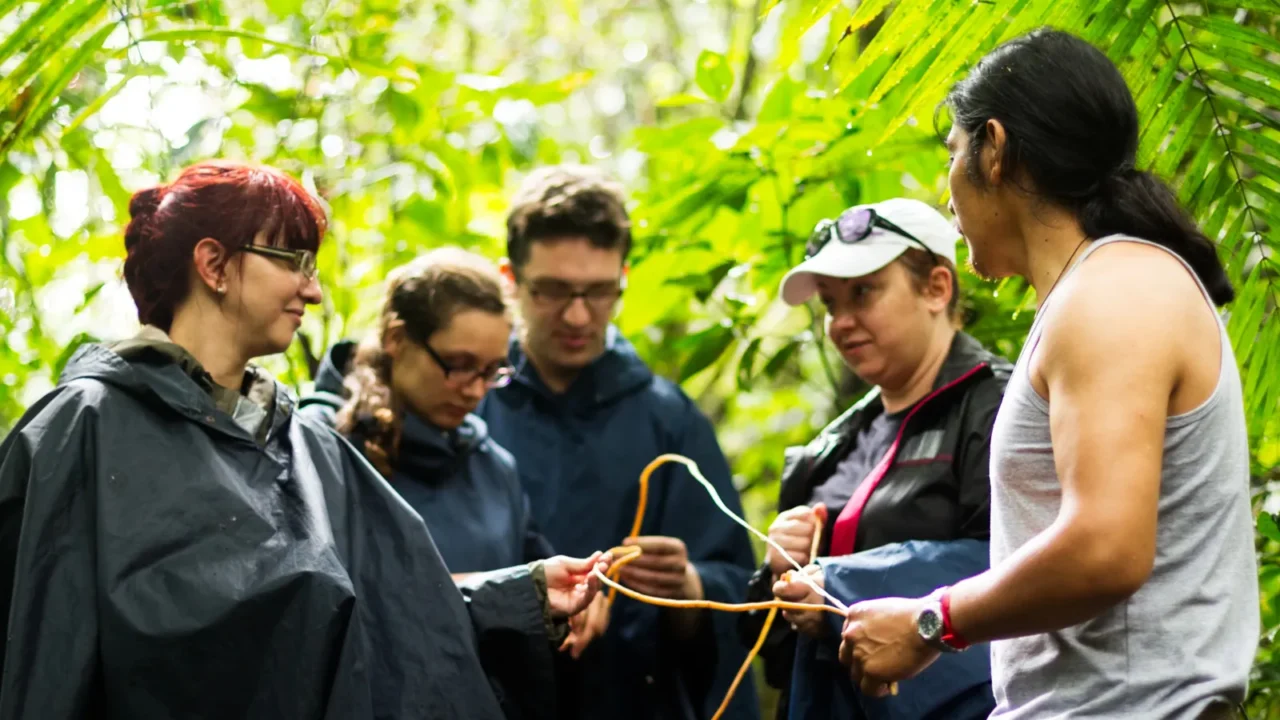 tourists group in amazonia