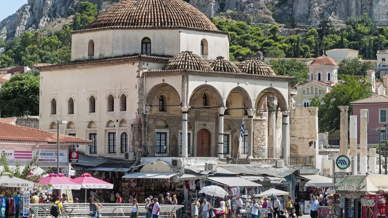 tzistarakis mosque in monastiraki square in athens greece