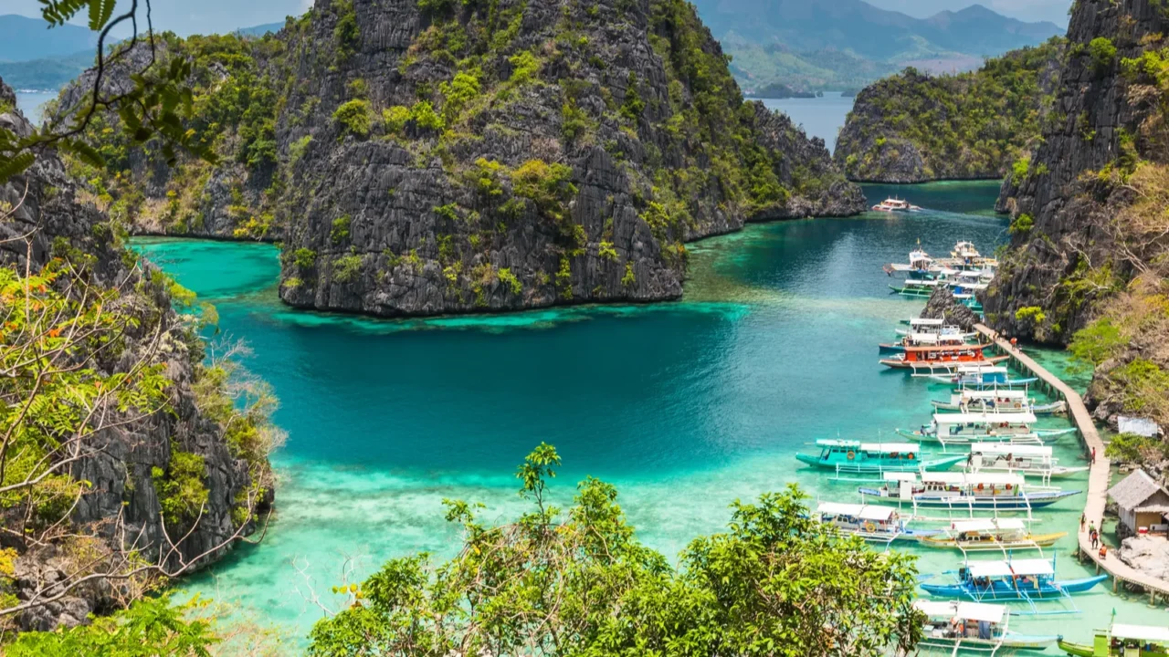 view of kayangan lake lagoon on coron island busuanga palawan