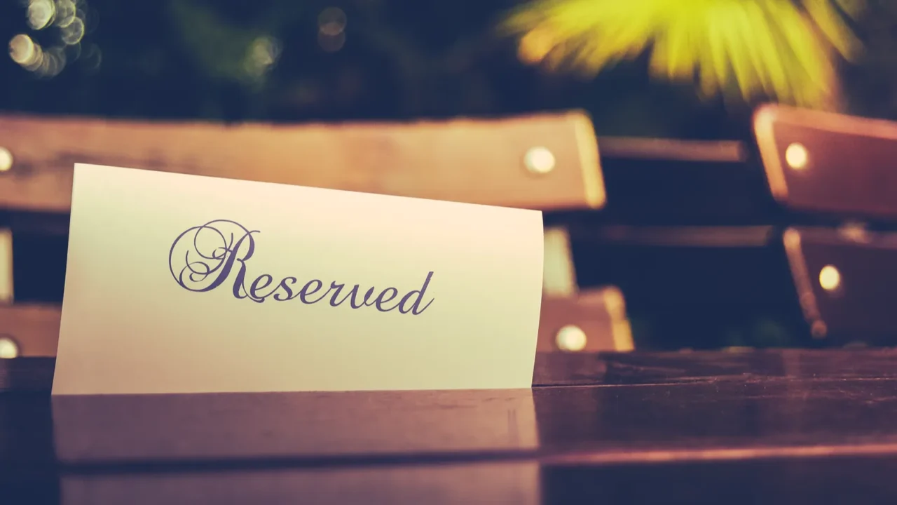 vintage reserved restaurant table