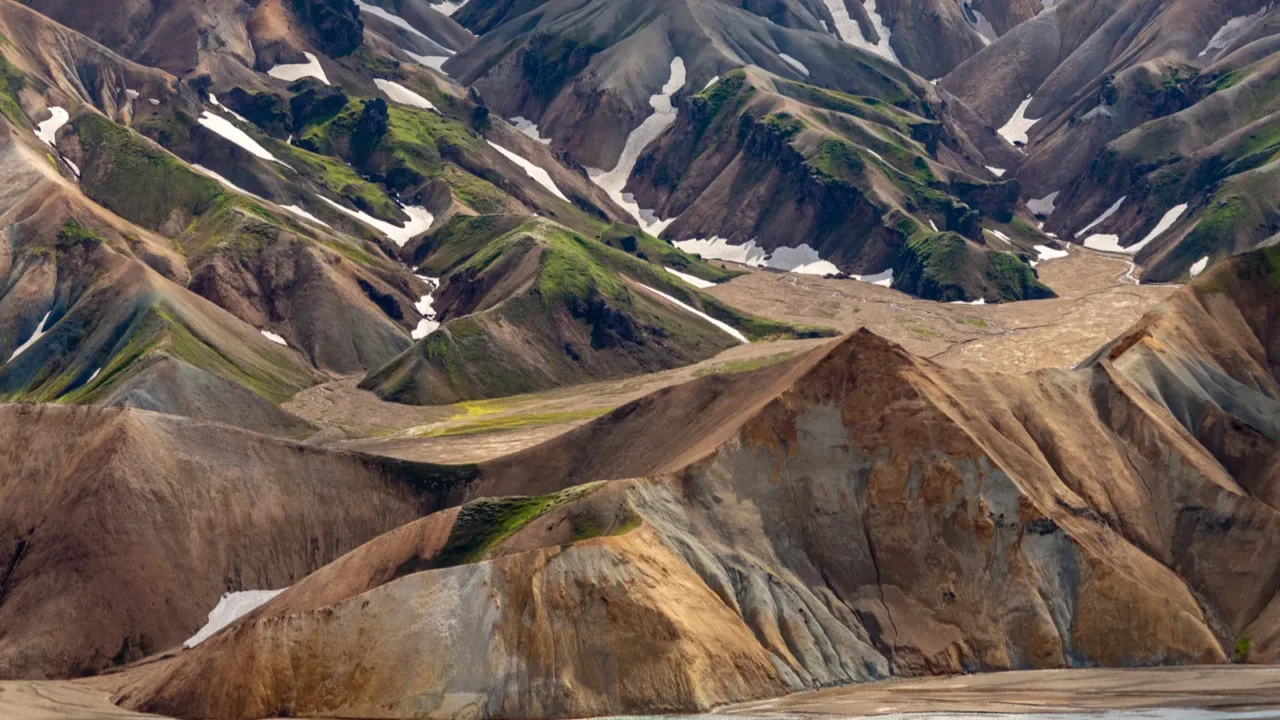 volcanic mountains of landmannalaugar in fjallabak nature reserve iceland