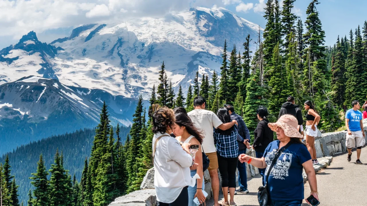 washington state usa july 8 2023 visitors appreciate