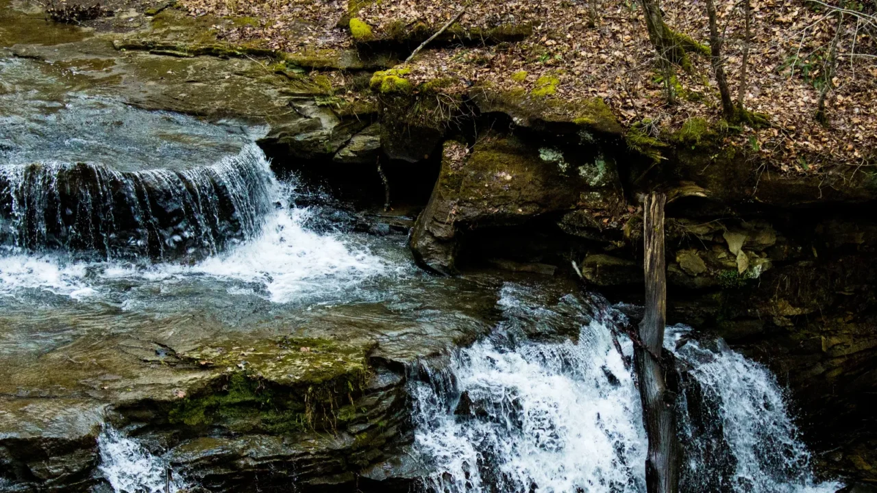 water fall at the end of the cedar mills trail
