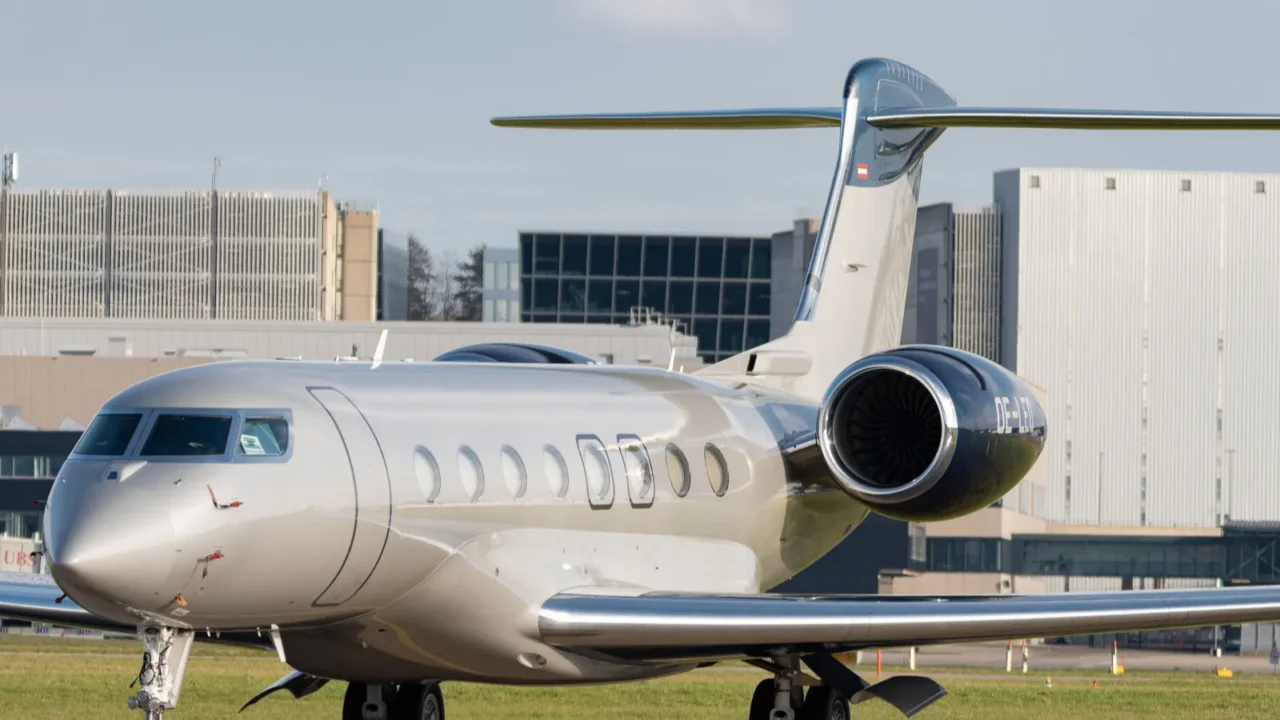 zurich switzerland january 19 2023 gulfstream g650 business aircraft is
