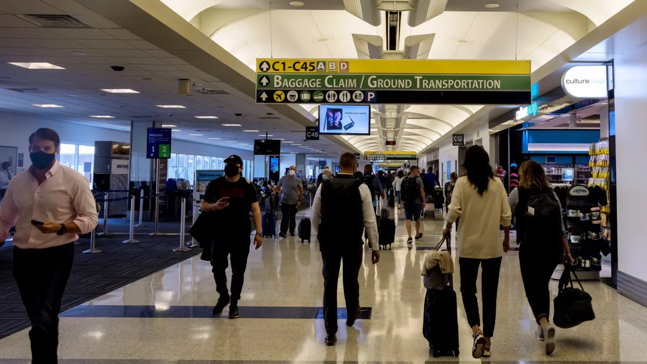 20 september 2021 houston tx usa passengers walking in airport