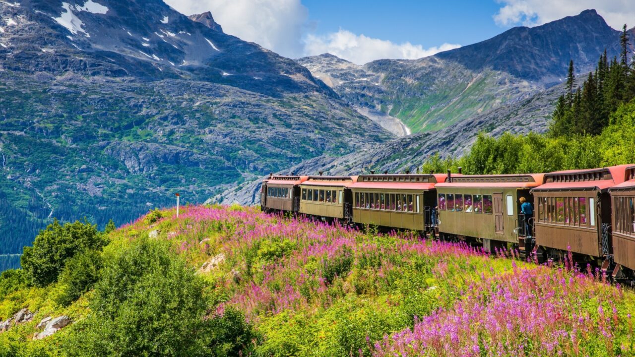 Skagway, Alaska. The scenic White Pass & Yukon Route Railroad.