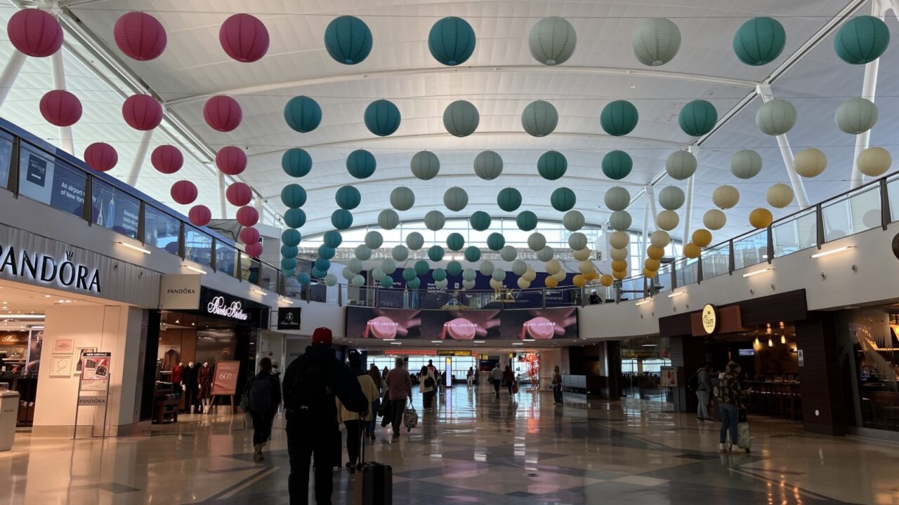Queens, New York, USA - January 2023: the airside of Terminal 4 JFK airport, New York City.