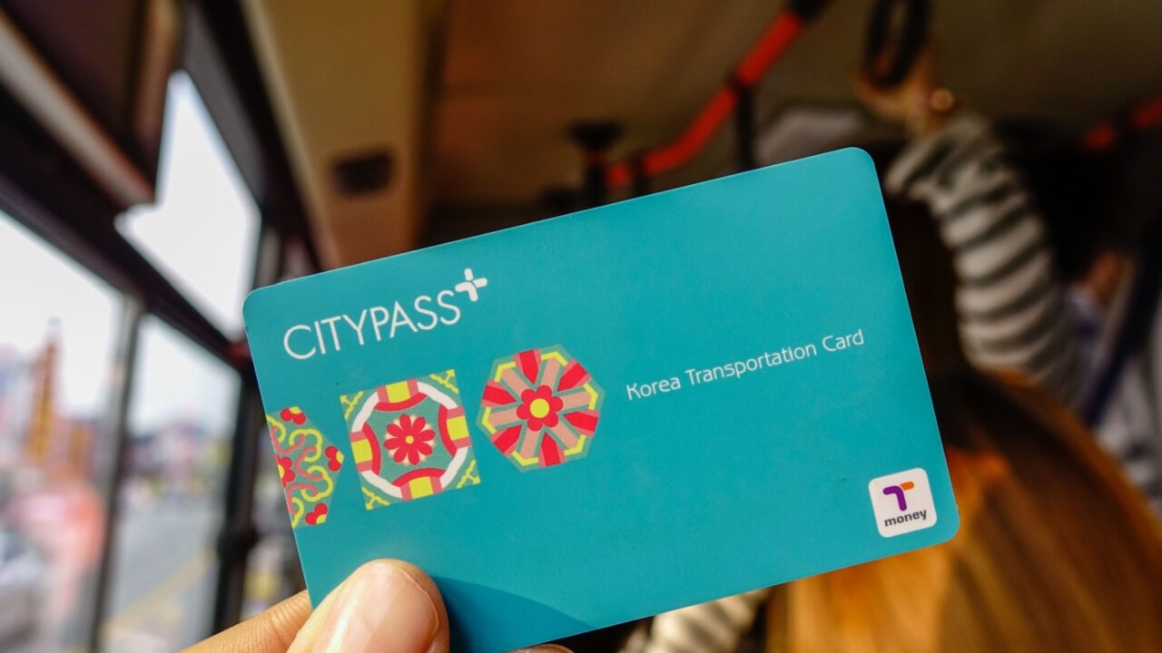 Seoul, South Korea - Feb 6, 2015. Passenger showing CityPass Card on Seoul public bus. The card can be use many public transport in South Korea.