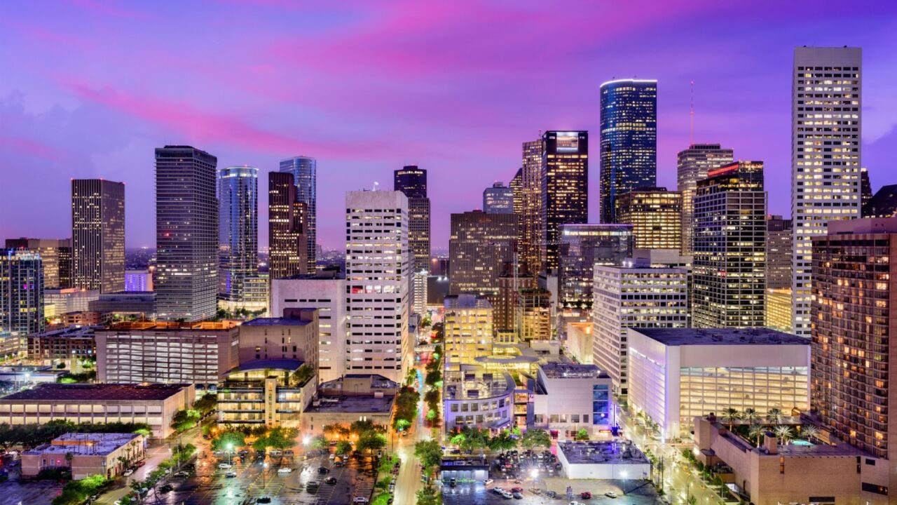 Houston, Texas, USA downtown city skyline.