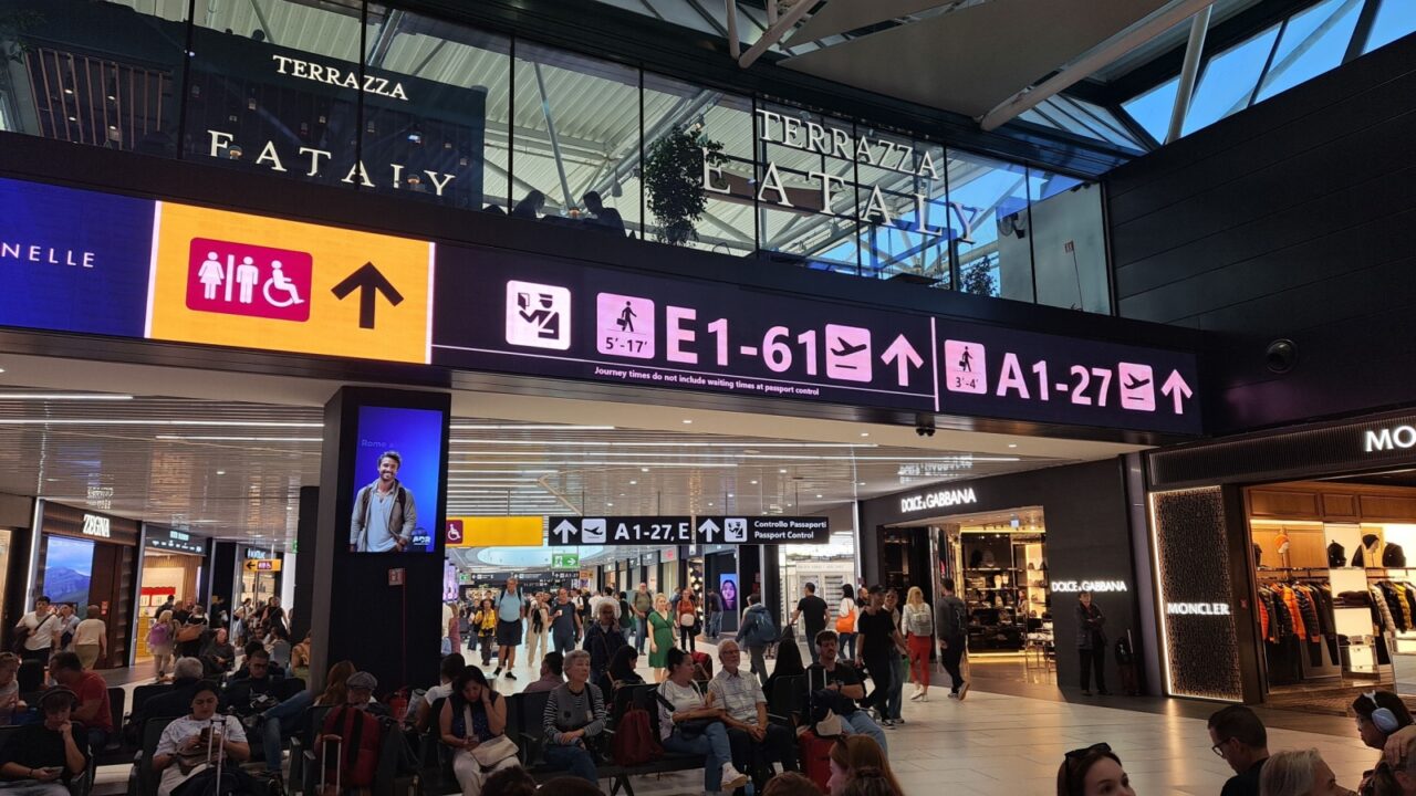 Rome, Italy, 11.10.2024: Rome Fiumicino "Leonardo da Vinci" airport