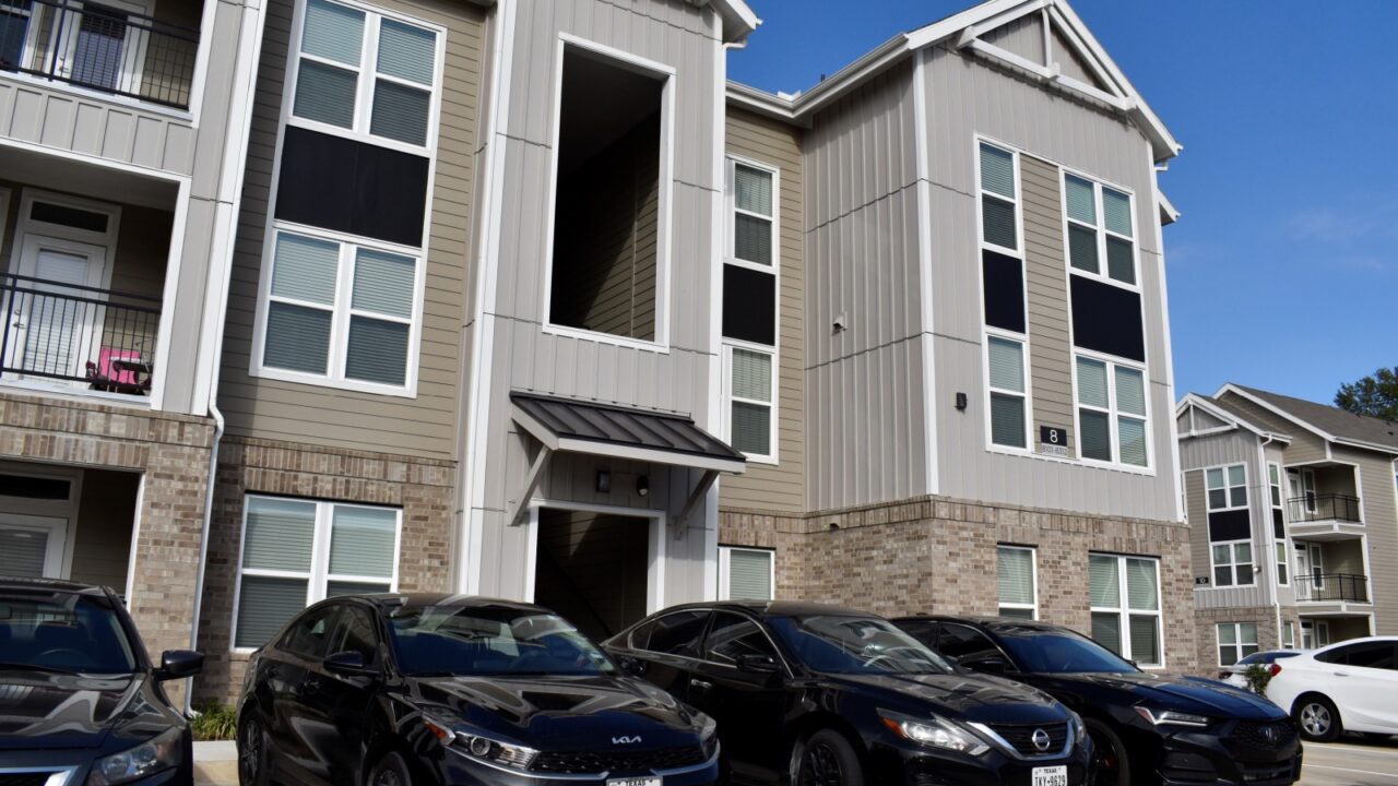 Houston, TX USA November 27, 2025 - A beautiful portrait of modern affordable apartment complexes in the heart of Houston Texas.