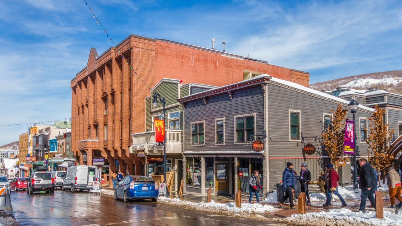 Park City, UT, US-January 21, 2016: Main street during Sundance Film Festival.
