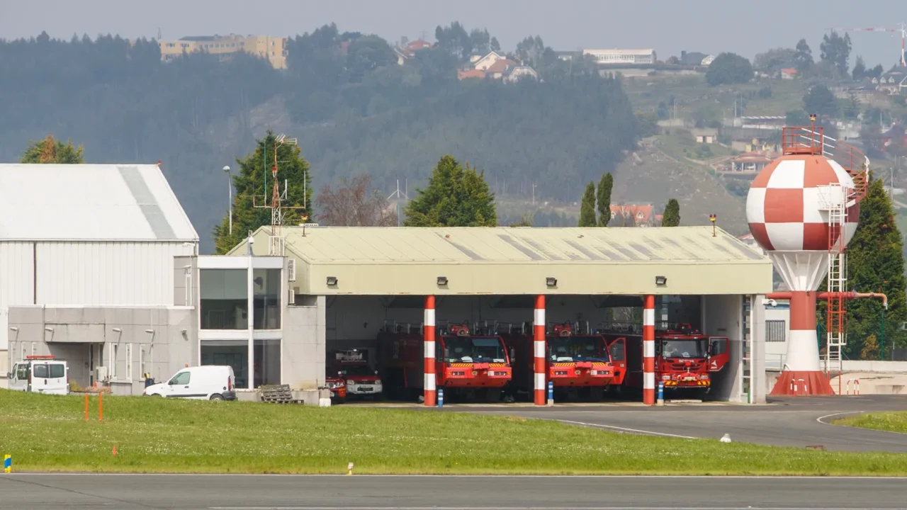 a corunaspain fire station at alvedro airport in a coruna