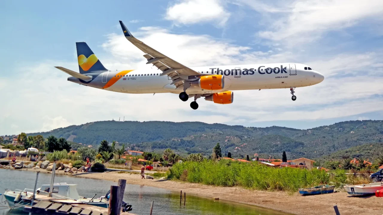 airbus a321 thomas cook airlines skiathos airport