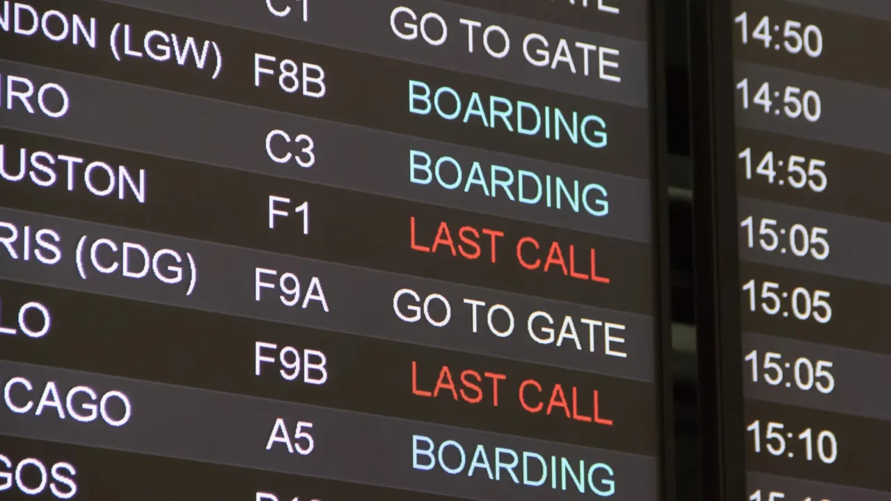 airport flight schedule board at new istanbul airport istanbul turkey