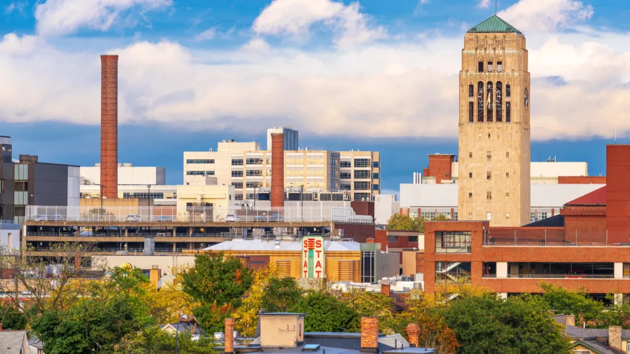 ann arbor michigan usa town skyline in the afternoon