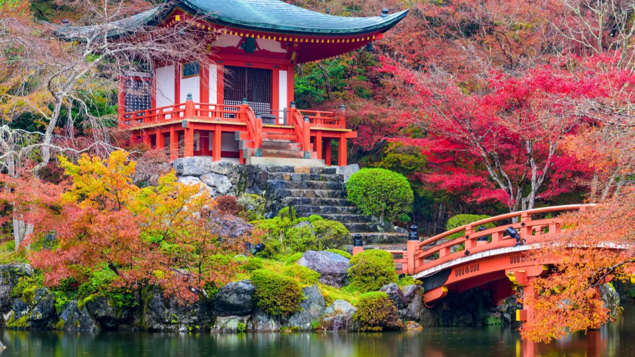 autumn temple in japan