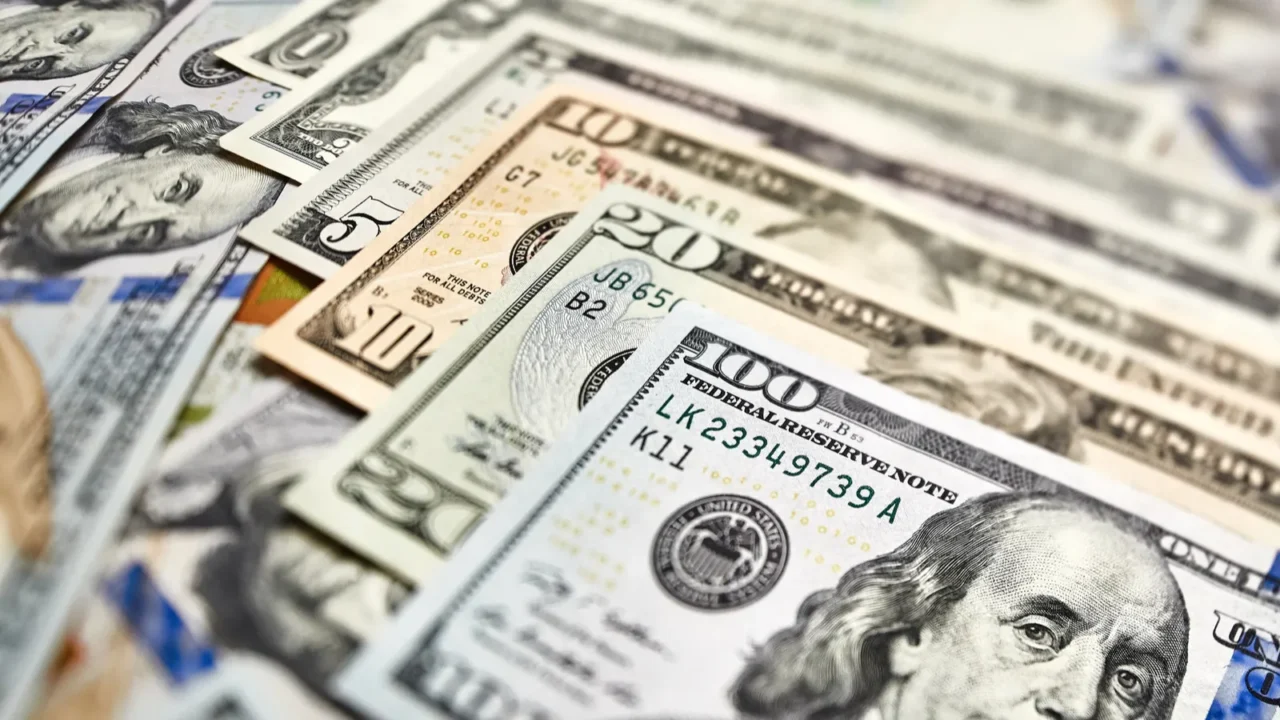 banknotes of different currencies and nominal values dollar banknotes