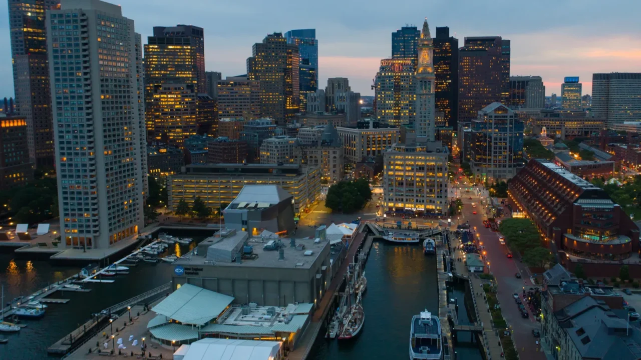 boston at night view