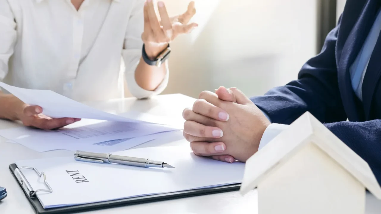 car and home for rent concept broker agent presenting and