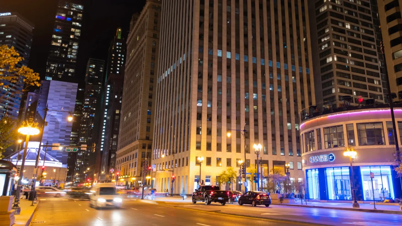 chicago illinois usa  october 21 2024 night city of