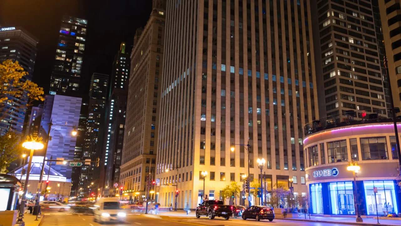 chicago illinois usa  october 21 2024 night city of