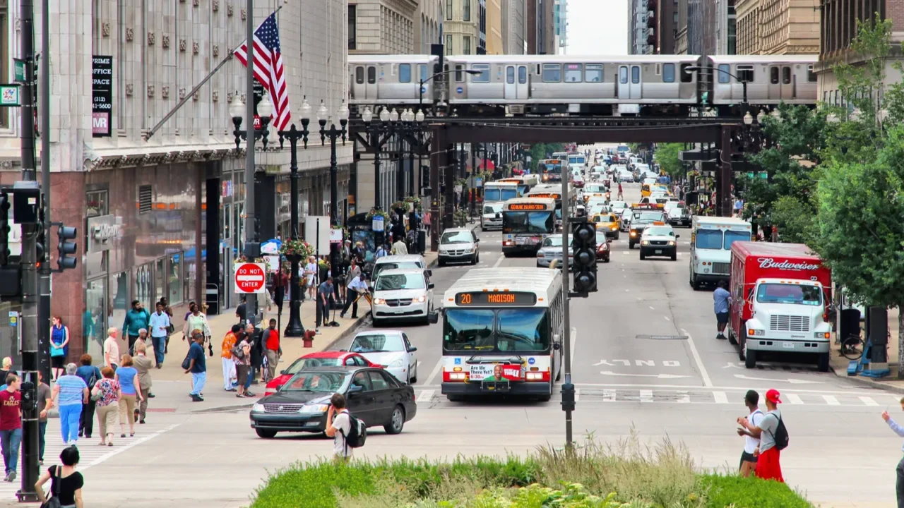 chicago usa  june 26 2013 people drive along washington