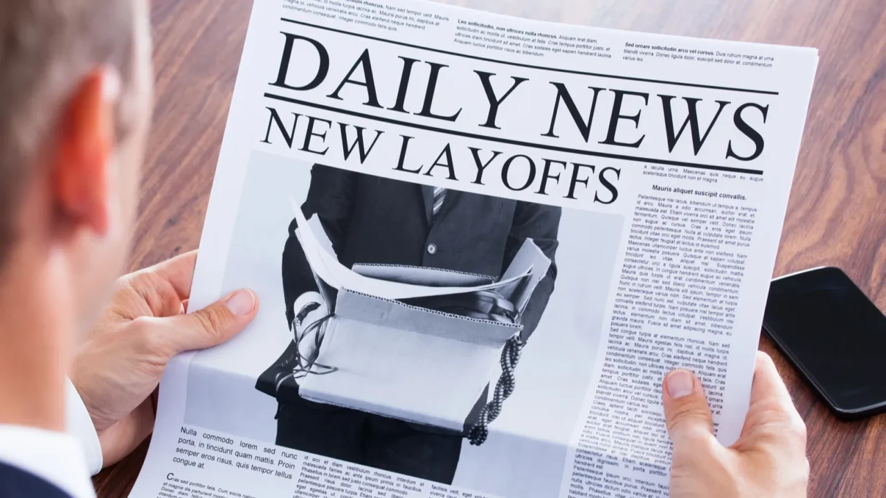 closeup of businessman reading news