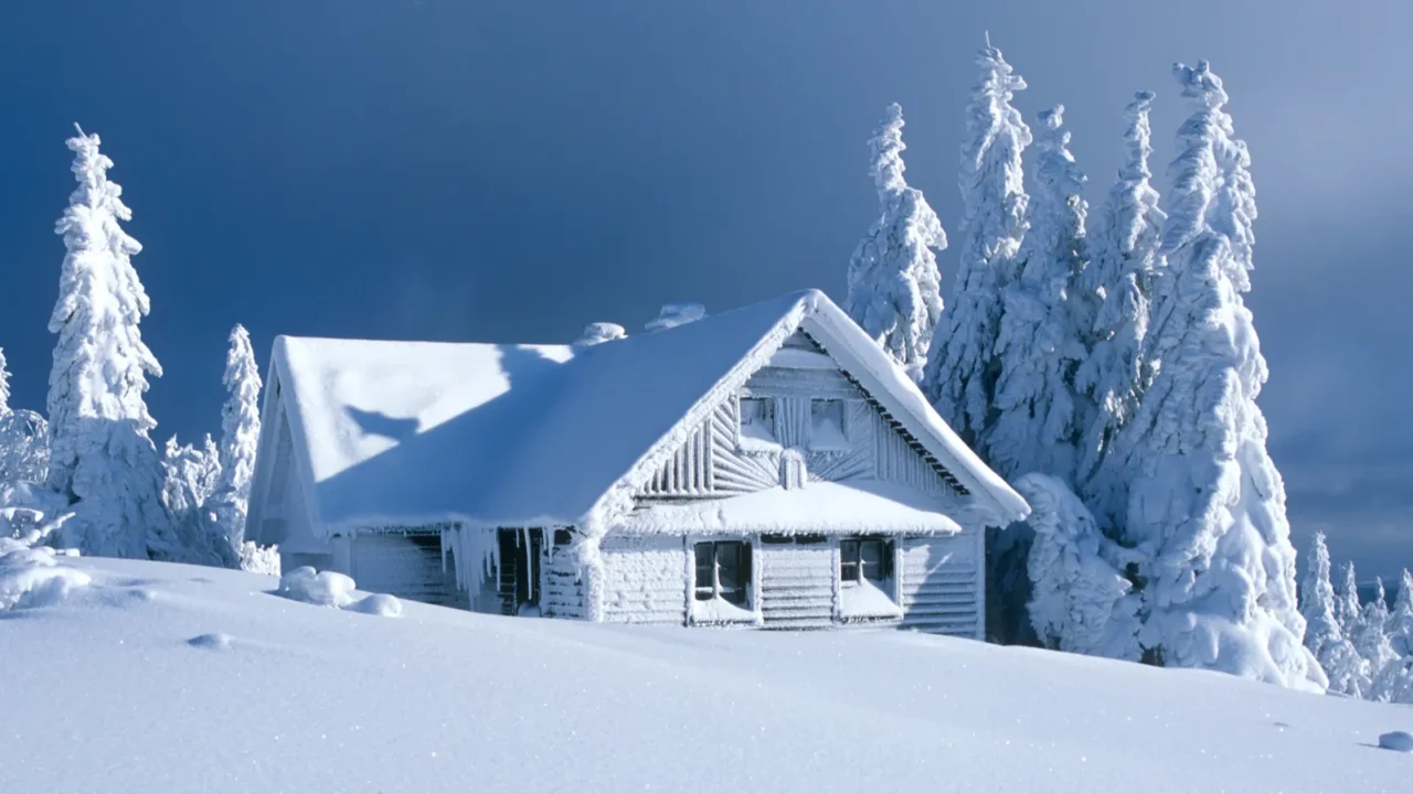 cottage in winter