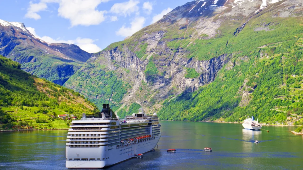 cruise ship in norwegian fjords