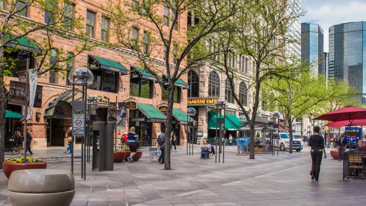 denver colorado april 30 2018 view of landmark 16th